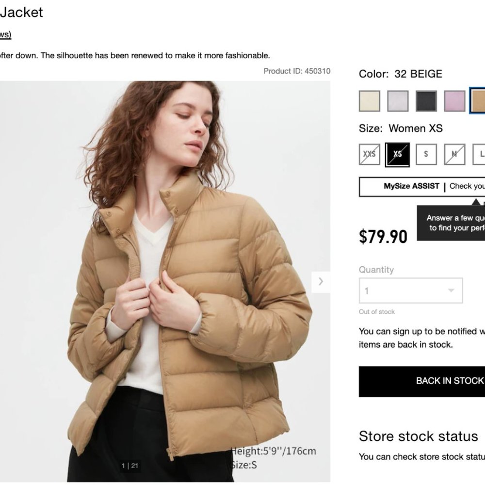 Uniqlo Ultra Light Down Jacket - Size Medium M